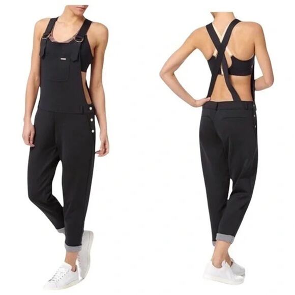 Sweaty Betty Oversized Black Riso Luxe Overalls - Picture 3 of 7